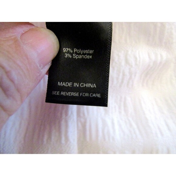 Ali Miles Top White Textured Knit Tunic Blouse Button Detail Womens Size L - Picture 8 of 8